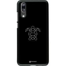 Hülle Huawei P20 - Turtles lines on black