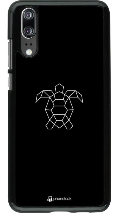 Coque Huawei P20 - Turtles lines on black