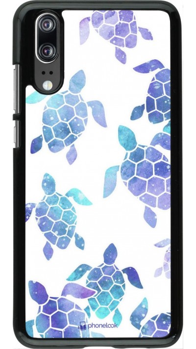 Coque Huawei P20 - Turtles pattern watercolor