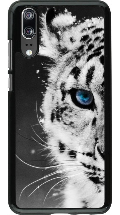 Coque Huawei P20 - White tiger blue eye