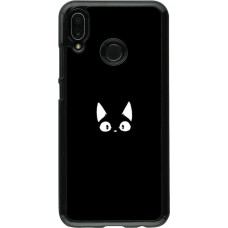 Coque Huawei P20 Lite - Funny cat on black