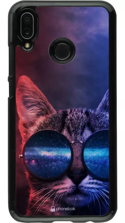 Coque Huawei P20 Lite - Red Blue Cat Glasses