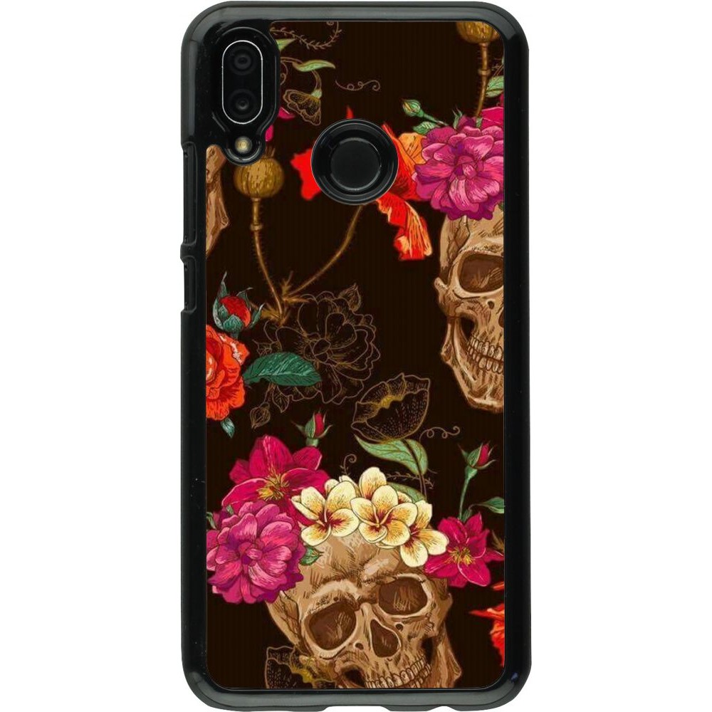 Coque Huawei P20 Lite - Skulls and flowers