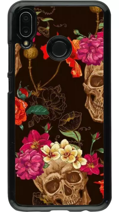 Coque Huawei P20 Lite - Skulls and flowers