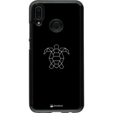 Hülle Huawei P20 Lite - Turtles lines on black