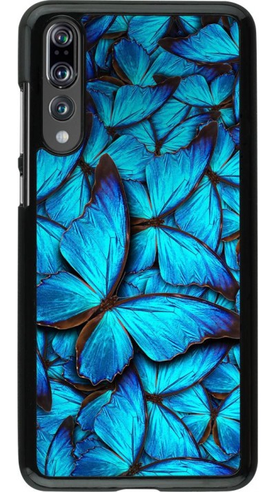 Coque Huawei P20 Pro - Papillon - Bleu