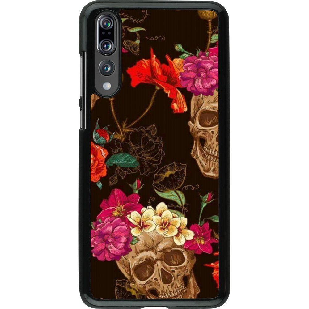 Hülle Huawei P20 Pro - Skulls and flowers
