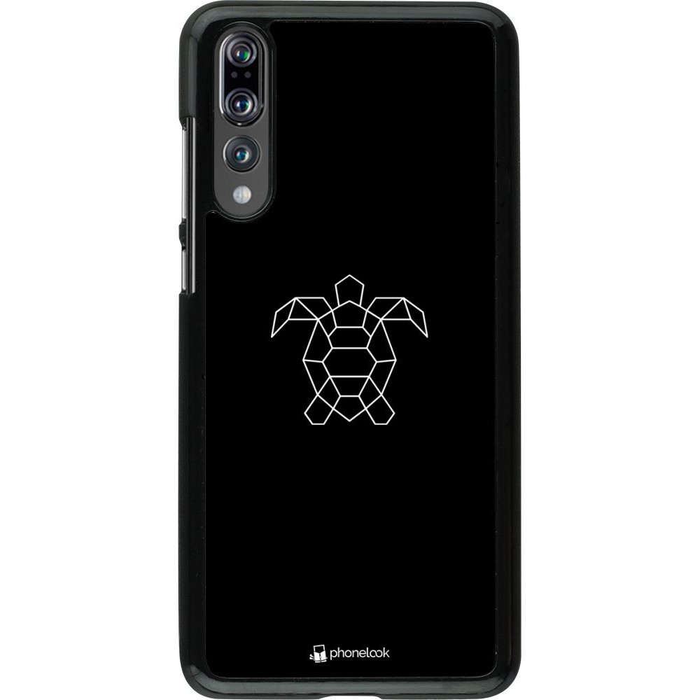 Hülle Huawei P20 Pro - Turtles lines on black