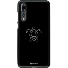 Hülle Huawei P20 Pro - Turtles lines on black