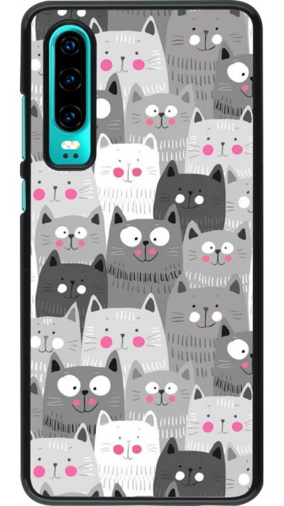 Coque Huawei P30 - Chats gris troupeau