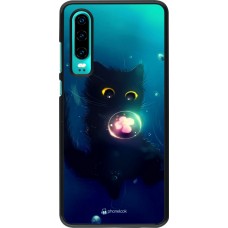 Coque Huawei P30 - Cute Cat Bubble