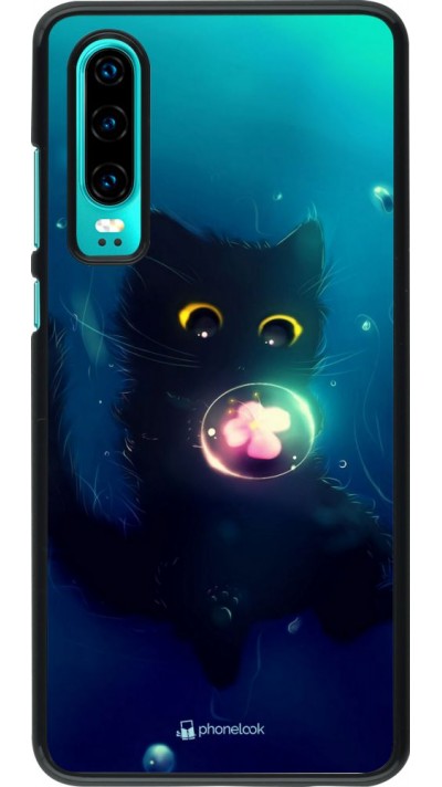 Coque Huawei P30 - Cute Cat Bubble