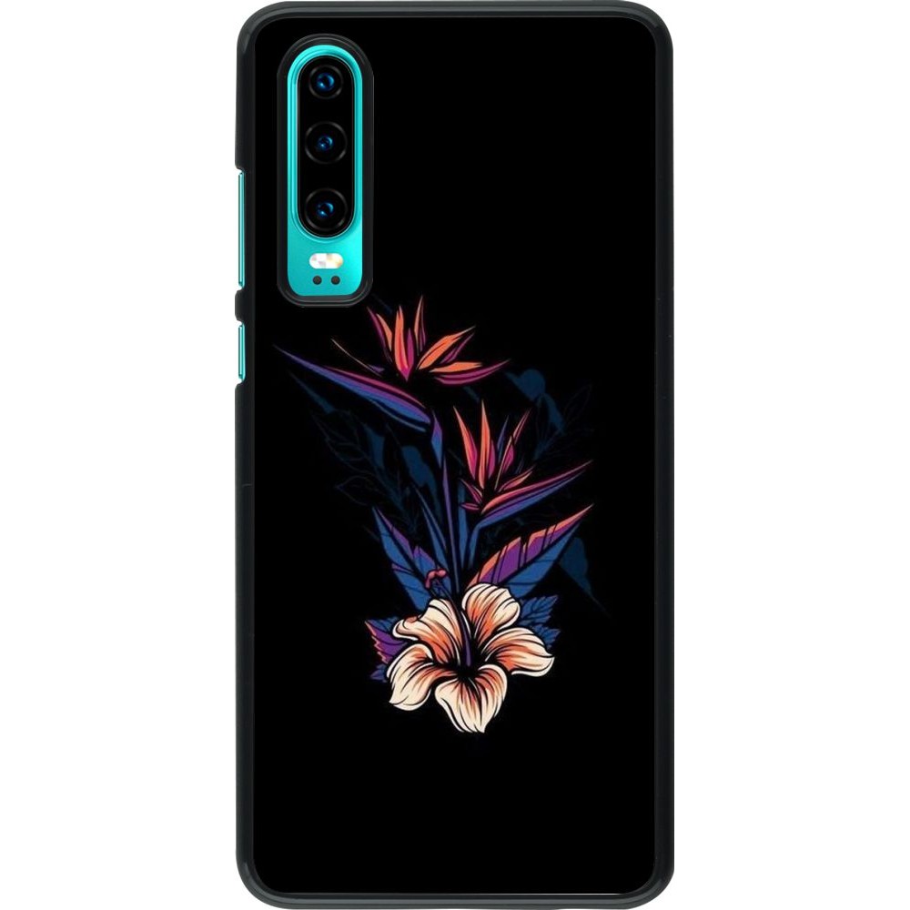 Coque Huawei P30 - Dark Flowers