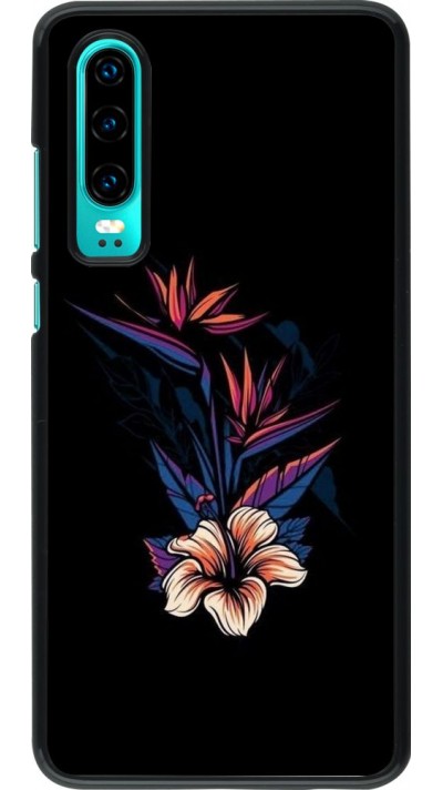 Coque Huawei P30 - Dark Flowers