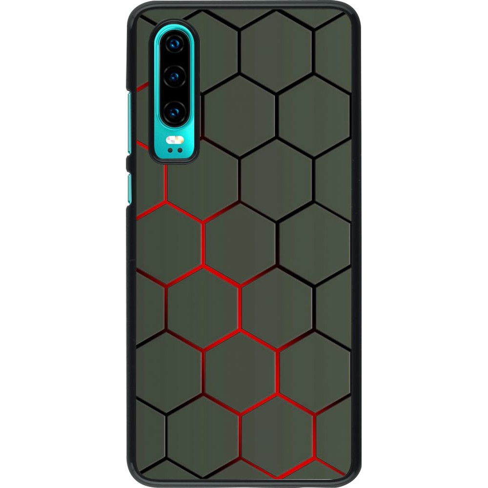 Coque Huawei P30 - Geometric Line red