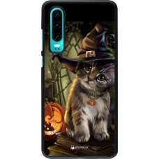 Hülle Huawei P30 - Halloween 21 Witch cat