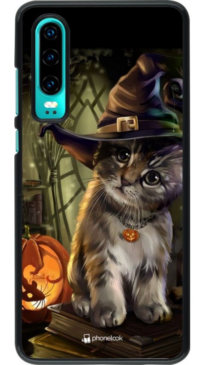 Coque Huawei P30 - Halloween 21 Witch cat