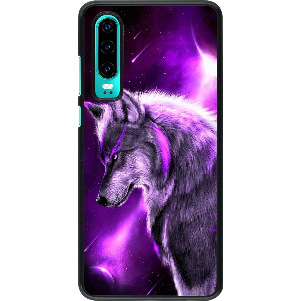 Coque Huawei P30 - Purple Sky Wolf