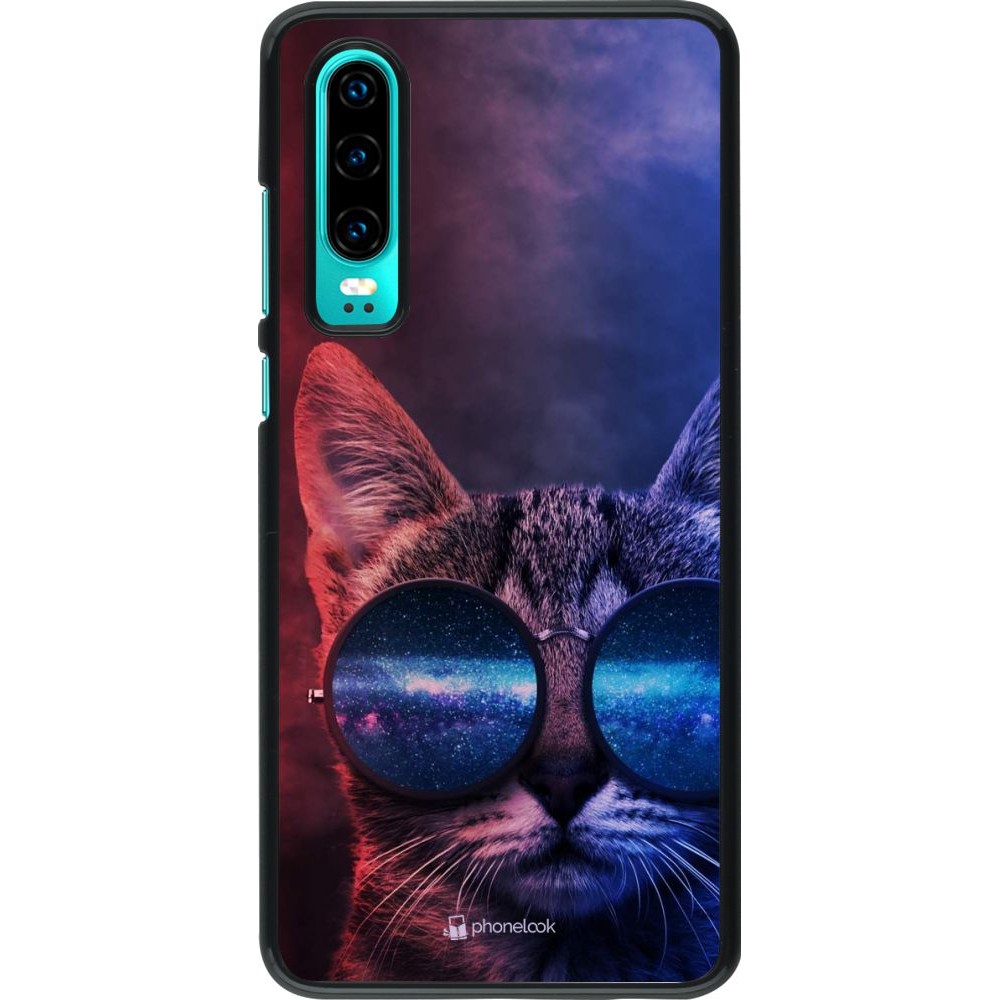 Hülle Huawei P30 - Red Blue Cat Glasses