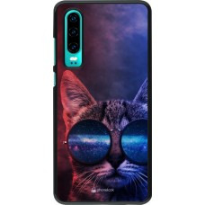 Hülle Huawei P30 - Red Blue Cat Glasses