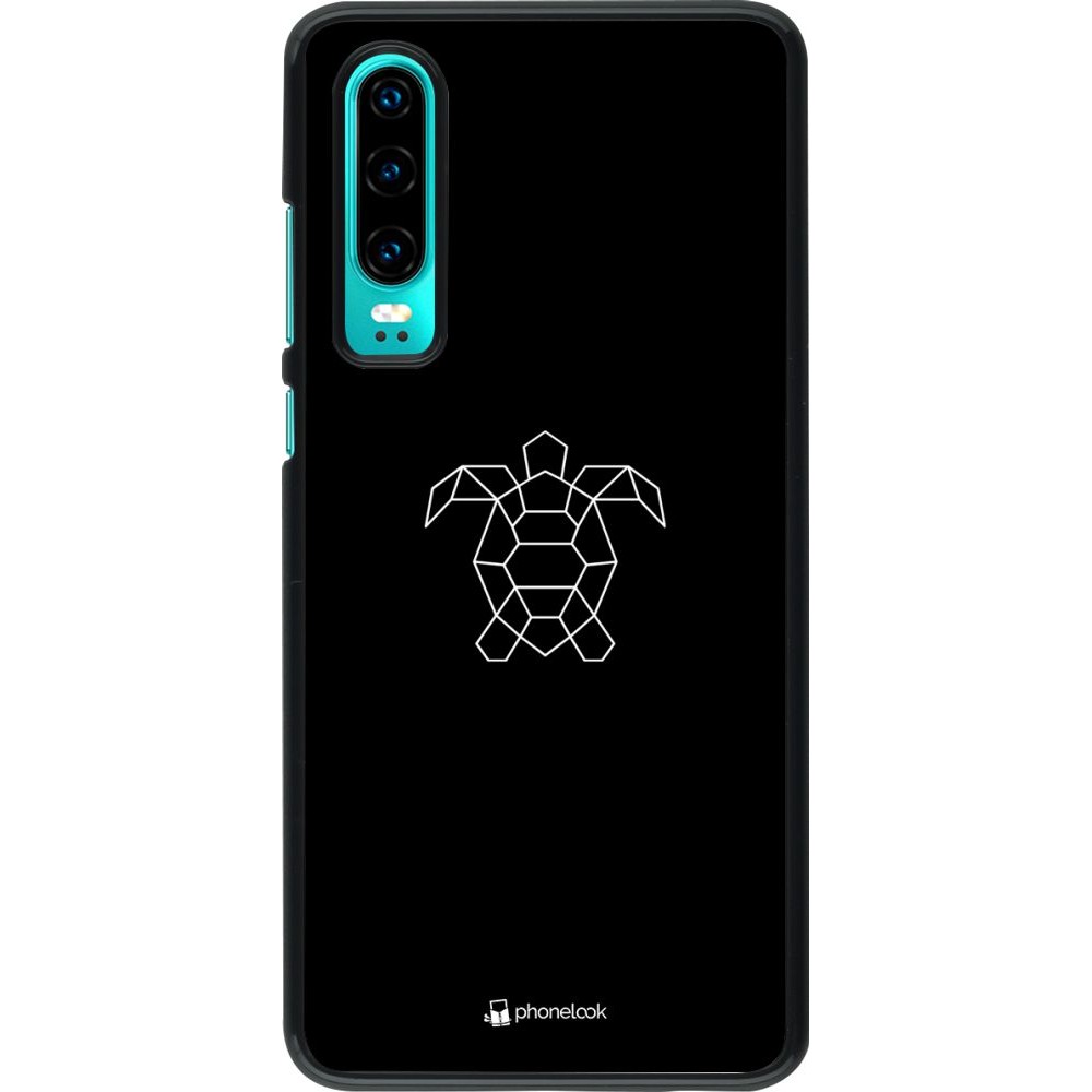 Coque Huawei P30 - Turtles lines on black