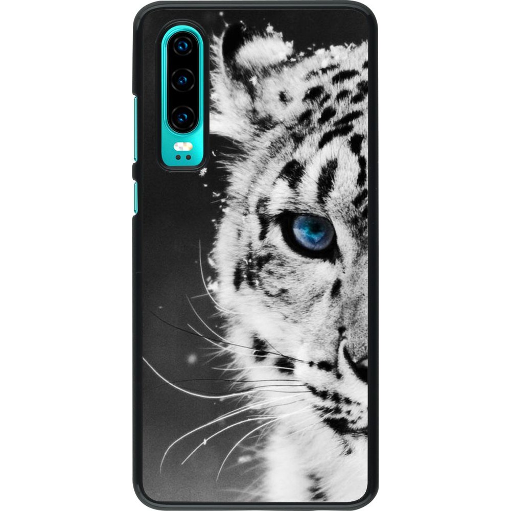 Hülle Huawei P30 - White tiger blue eye