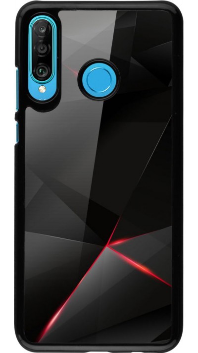 Coque Huawei P30 Lite - Black Red Lines