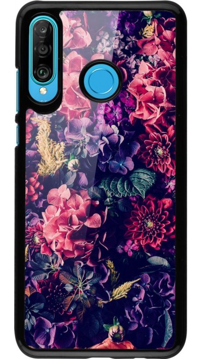 Coque Huawei P30 Lite - Flowers Dark