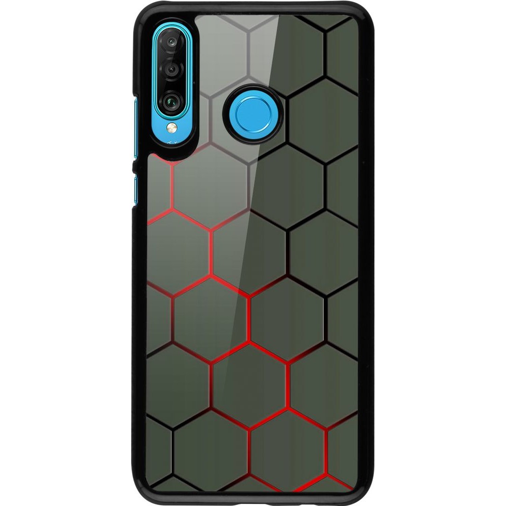 Coque Huawei P30 Lite - Geometric Line red