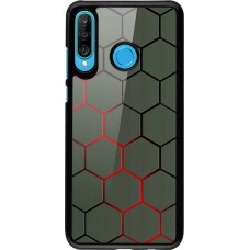 Coque Huawei P30 Lite - Geometric Line red