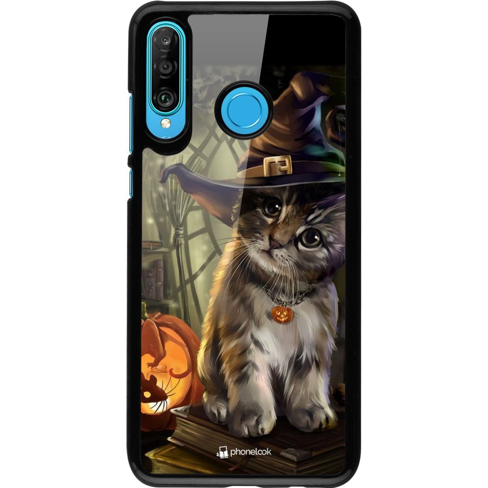 Hülle Huawei P30 Lite - Halloween 21 Witch cat
