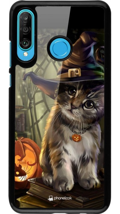 Hülle Huawei P30 Lite - Halloween 21 Witch cat