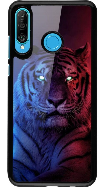 Hülle Huawei P30 Lite - Tiger Blue Red