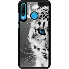 Coque Huawei P30 Lite - White tiger blue eye