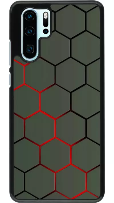Coque Huawei P30 Pro - Geometric Line red