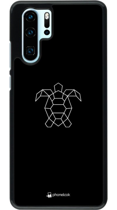 Coque Huawei P30 Pro - Turtles lines on black