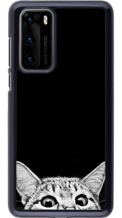 Coque Huawei P40 - Cat Looking Up Black