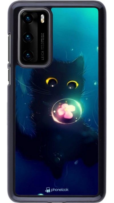 Coque Huawei P40 - Cute Cat Bubble