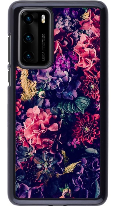 Coque Huawei P40 - Flowers Dark