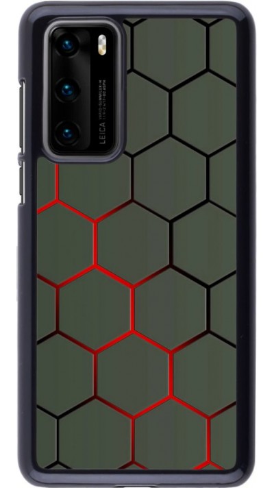 Coque Huawei P40 - Geometric Line red