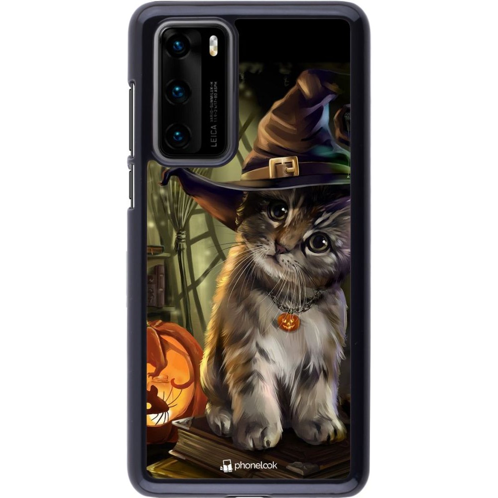 Coque Huawei P40 - Halloween 21 Witch cat