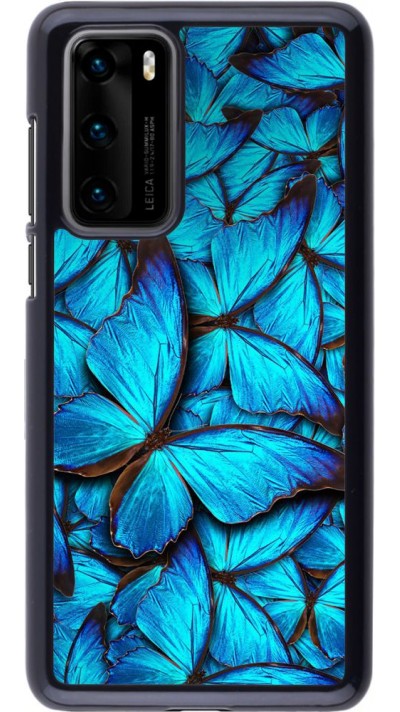 Coque Huawei P40 - Papillon - Bleu
