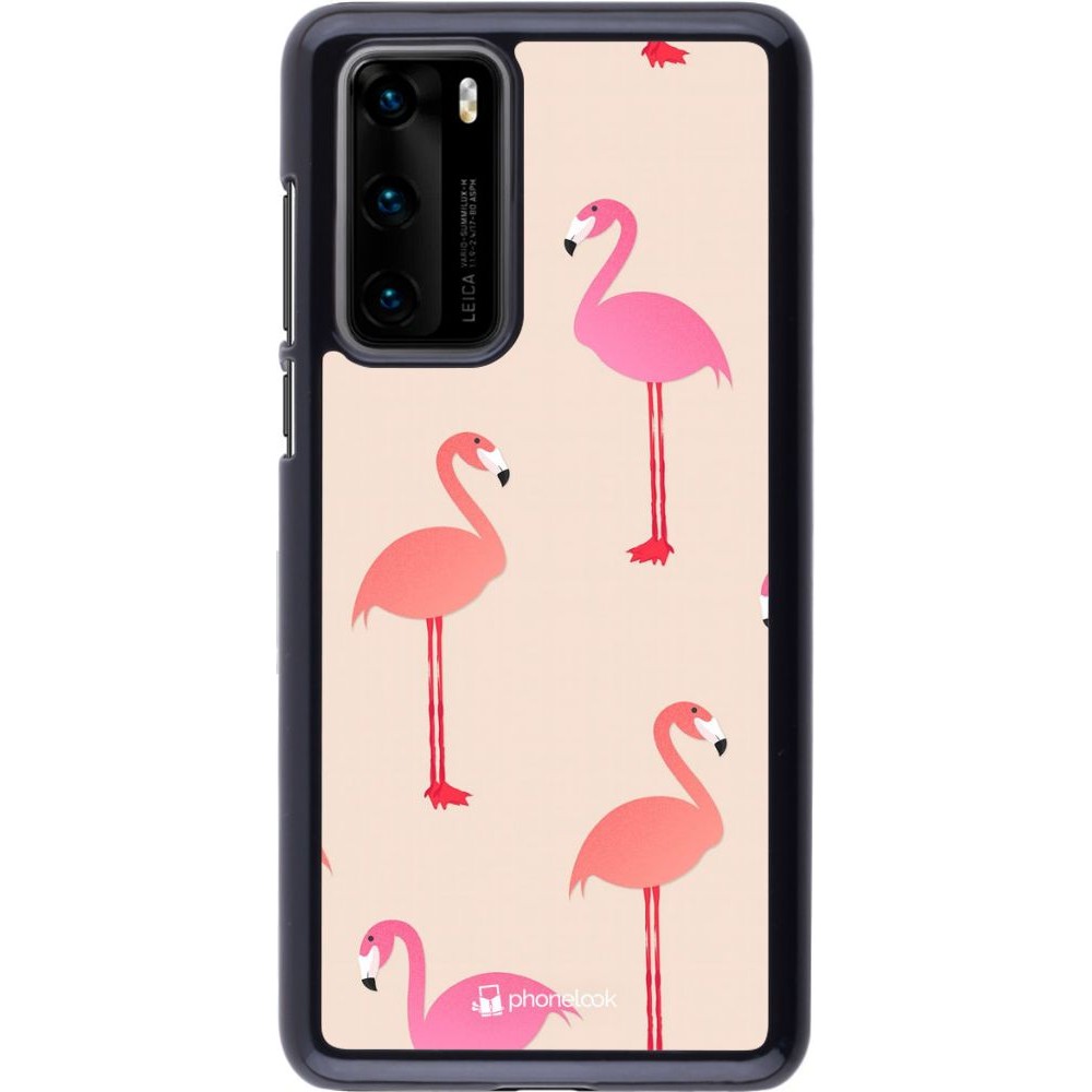 Hülle Huawei P40 - Pink Flamingos Pattern