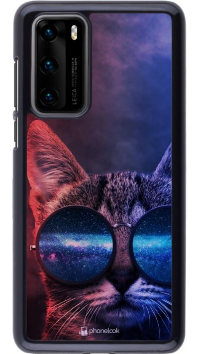 Coque Huawei P40 - Red Blue Cat Glasses