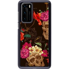 Coque Huawei P40 - Skulls and flowers