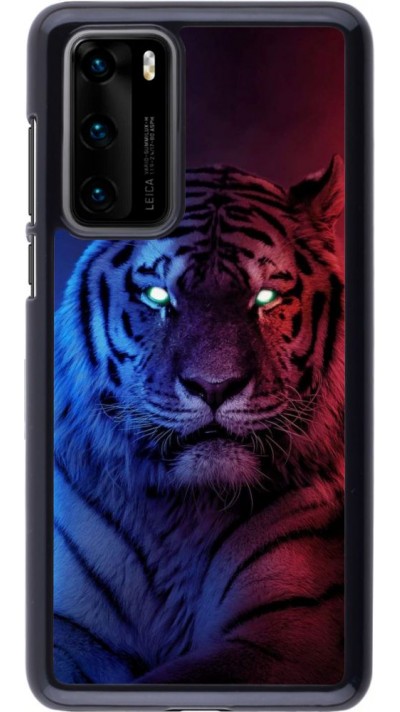 Coque Huawei P40 - Tiger Blue Red