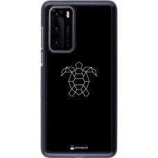 Coque Huawei P40 - Turtles lines on black