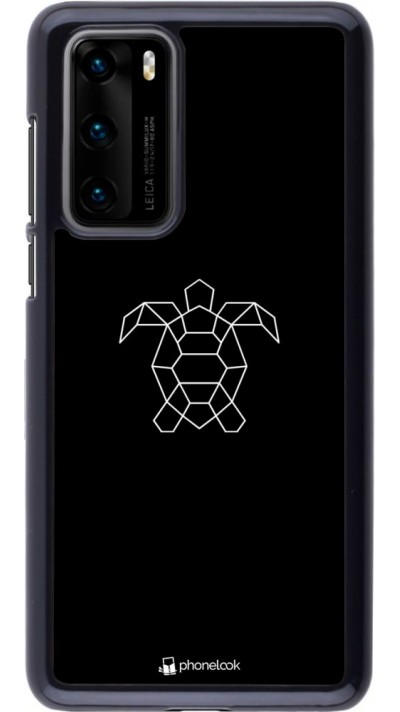 Coque Huawei P40 - Turtles lines on black