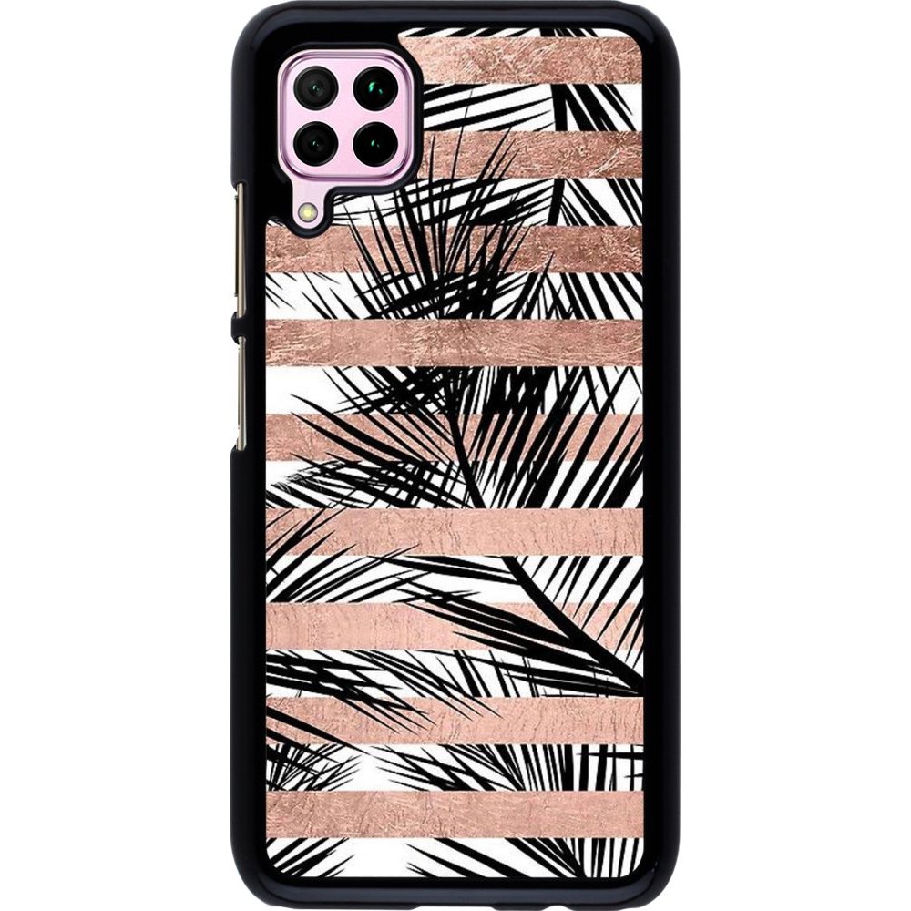 Coque Huawei P40 Lite - Palm trees gold stripes