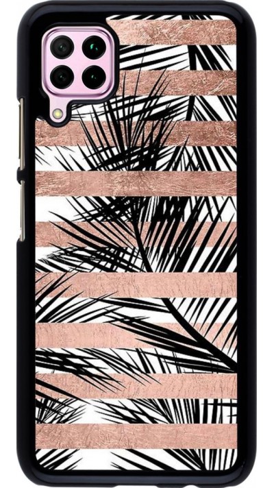 Coque Huawei P40 Lite - Palm trees gold stripes